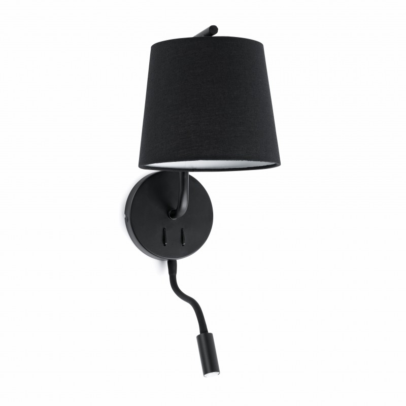 BERNI Lampe applique noire avec lecteur LED