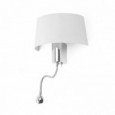 HOTEL Lampe applique blanche 1L avec liseuse LED