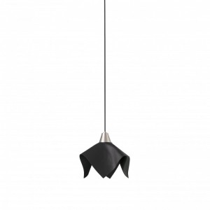 FAUNA LED Lampe suspension cuir noir