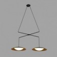 SLIM LED Lampe suspension double extensible noir et or