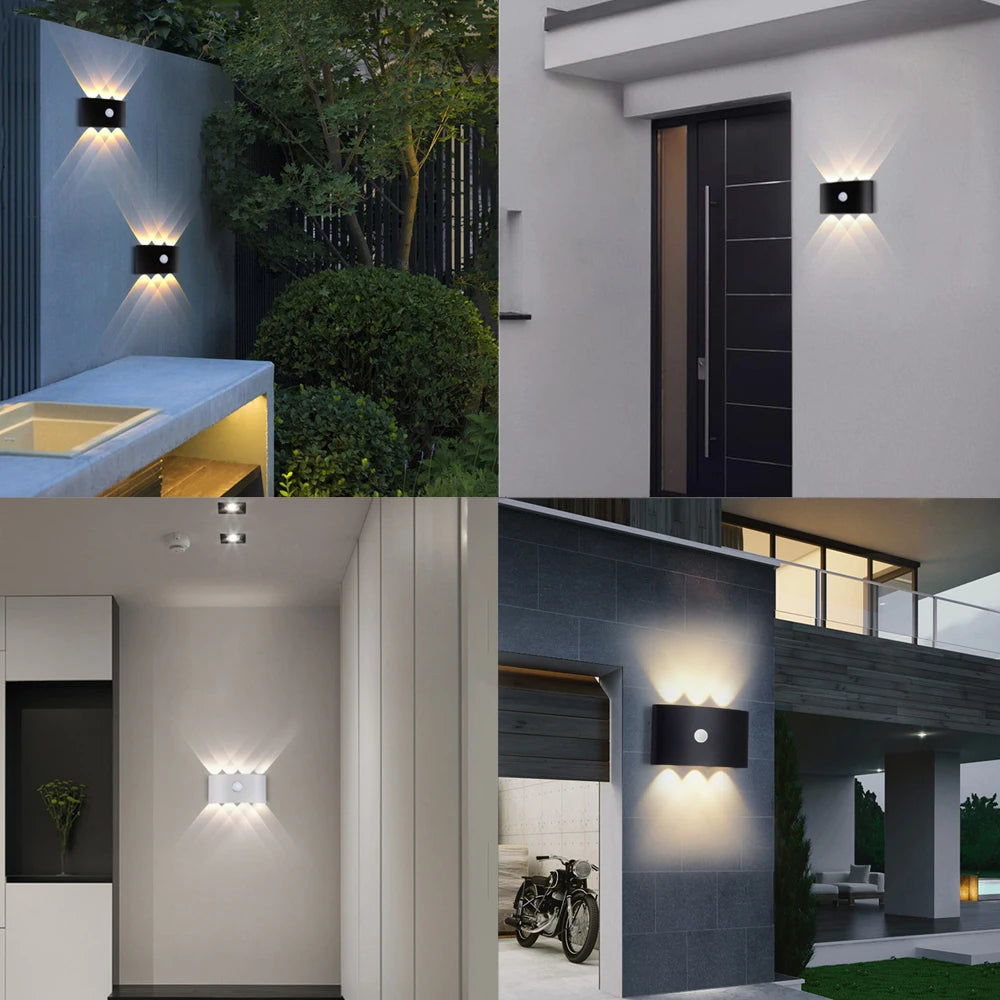 PIR Motion Sensor Wall Lamp AC85-265V Waterpoof Outdoor Garden Lighting Nordic LED Wall Light Living Room Bedroom Stairs Decor