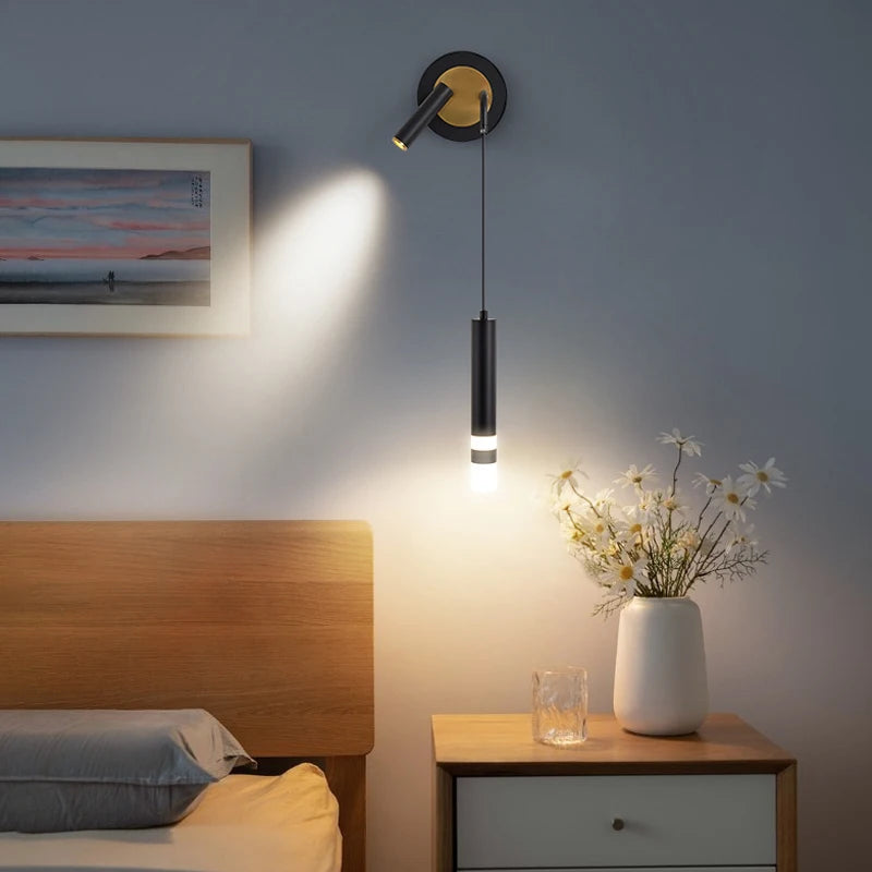 Bedroom bedside wall lamp modern minimalistluxury creative spotlight For home led  living room background decor wall light