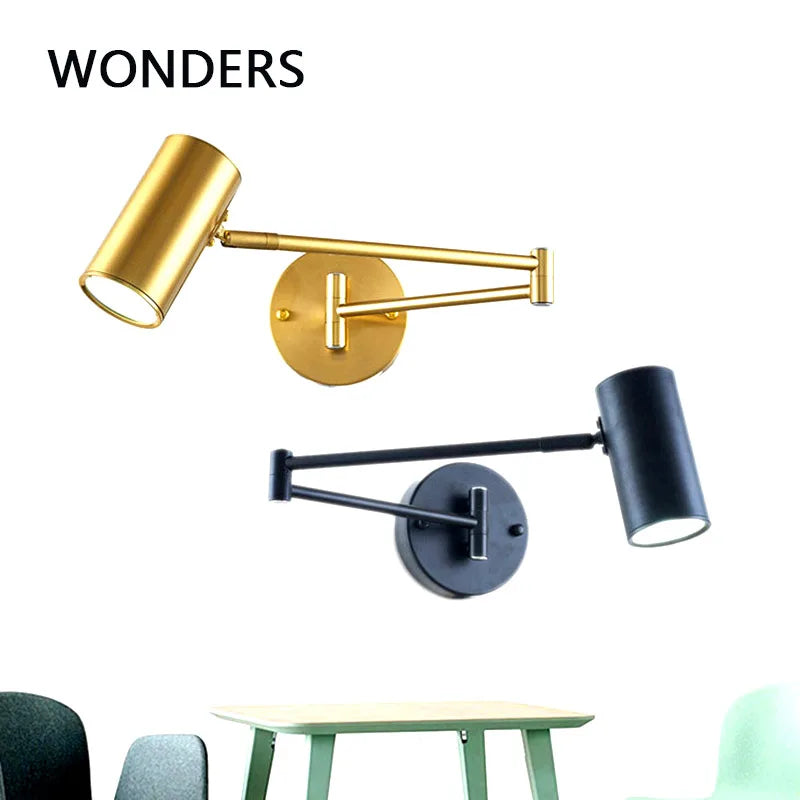 Nordic LED Wall Lamp Retractable Adjustable Wall Lights for Home Decoration Bedroom Bedside Reading Sconce Add Dimmable Function
