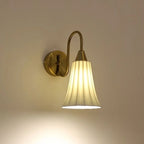 Ceramic Study Bedroom Wall Lamp Simple and Unique Light Nordic Post-modern Bedside Lamp French Romantic Corridor Lamp