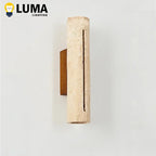 Luma Japanese Yellow Travertine Wall Light Stone Wood Wall Sconce Lamp for Living Room Bedroom Bedside Corridor Home Decor