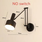 Nordic LED Wall Lamp Retractable Adjustable Wall Lights for Home Decoration Bedroom Bedside Reading Sconce Add Dimmable Function