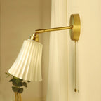 American Retro Brass Luxury Wall Lamp Bedroom Bedside Simple Ceramic Corridor Light Living Room Background Wall Atmosphere Lamps