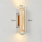 Luma Japanese Yellow Travertine Wall Light Stone Wood Wall Sconce Lamp for Living Room Bedroom Bedside Corridor Home Decor