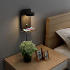 LED Wall Lamp With Switch And USB Charging Port Modern 9W Black White Aisle Bedroom Bedside Art Lighting Decoration Wall Lights