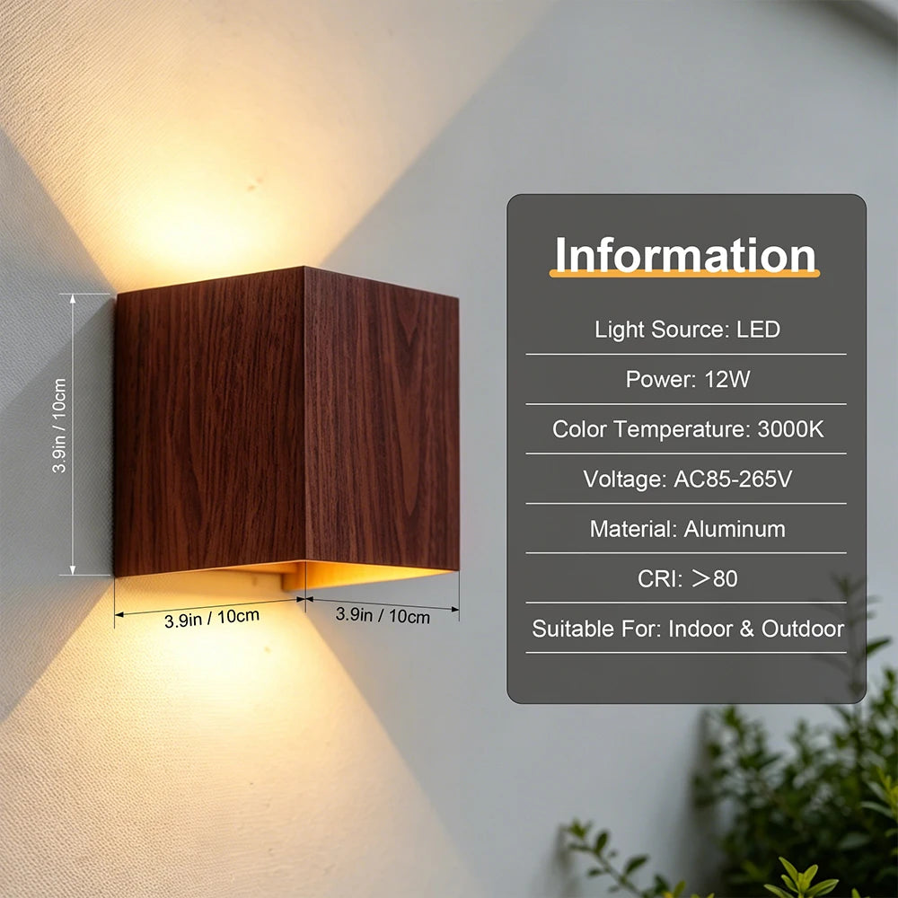 Wall Sconce Exterior Garden Porch Sconce Light Outdoor Waterproof COB Wall Lamp Led Room Light 110-265V Warm White LED light