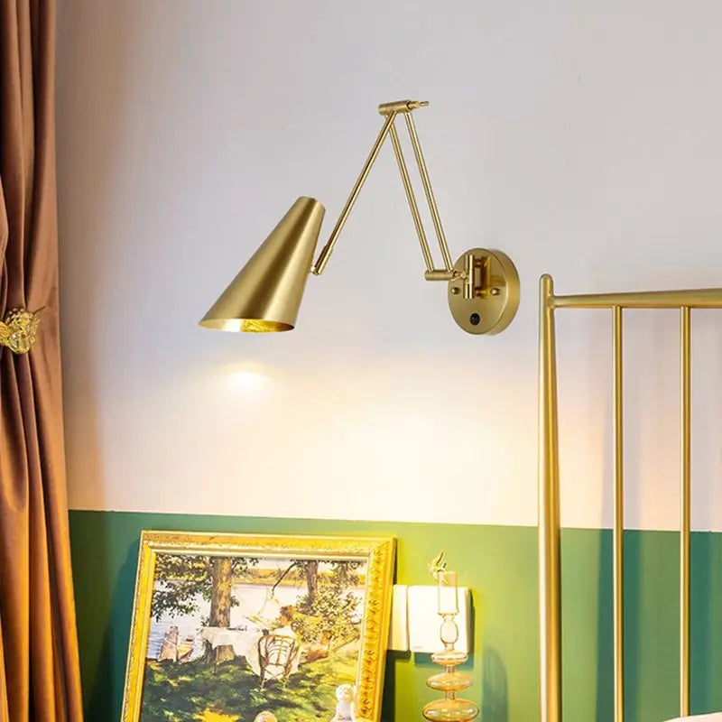Nordic LED Wall Lamp Retractable Adjustable Wall Lights for Home Decoration Bedroom Bedside Reading Sconce Add Dimmable Function