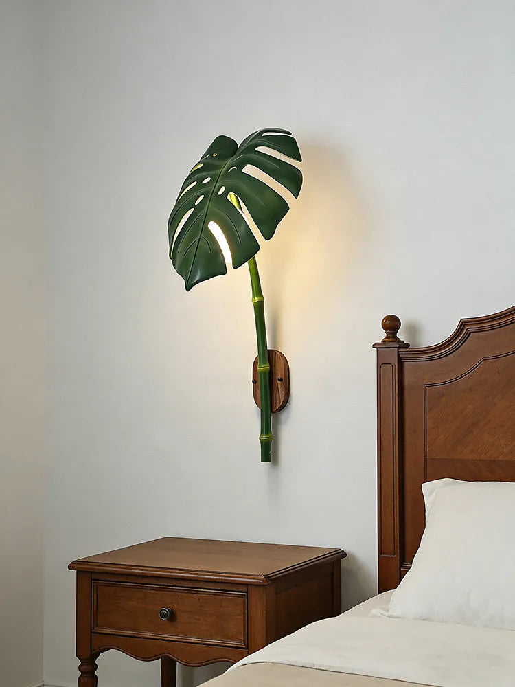 Outdoor Waterproof Wall Lamp With E27 1 -Light Bionic Bamboo Wall Sconce for Balcony Garden Entryway Bedroom Decor Viewing Lamp