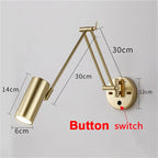Nordic LED Wall Lamp Retractable Adjustable Wall Lights for Home Decoration Bedroom Bedside Reading Sconce Add Dimmable Function