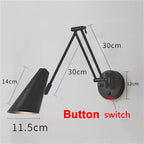 Nordic LED Wall Lamp Retractable Adjustable Wall Lights for Home Decoration Bedroom Bedside Reading Sconce Add Dimmable Function