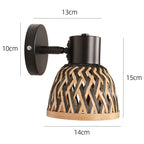Rattan Wall Lamp Vintage Living Room Wall Light E27 Bedroom Bedside Lamp Retro Hemp Rope Woven Sconce Indoor Lighting Fixtures