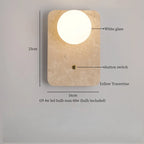 IWHD Wabi Sabi LED Wall Lights Bedroom Decoration Living Room Stair Lighting Yellow Travertine Bedside Lamps Applique Murale