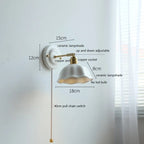 American Retro Brass Luxury Wall Lamp Bedroom Bedside Simple Ceramic Corridor Light Living Room Background Wall Atmosphere Lamps