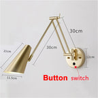 Nordic LED Wall Lamp Retractable Adjustable Wall Lights for Home Decoration Bedroom Bedside Reading Sconce Add Dimmable Function