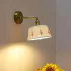 IWHD Simple LED Wall Lamps Living Room Cafe Reading Ceramic Pull Chain Switch Up Down Rotate Copper Bathroom Vanity Mirror Light