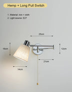 Nordic LED Wall Lamp Adjustable Mechanical Telescopic Arm Wall Light With Switch Indoor Lighting Home Decor Bedside Bedroom
