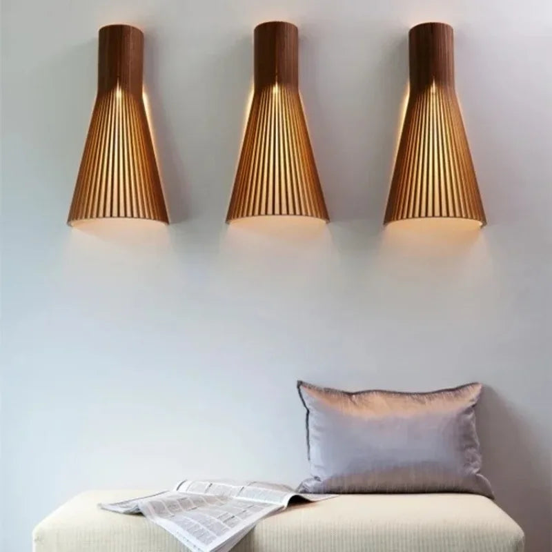 Japanese Wooden Tatami Wall Lamps LED Creative Personality Restaurant Corridor Entrance Light Wood Art Single Head Sconces Light