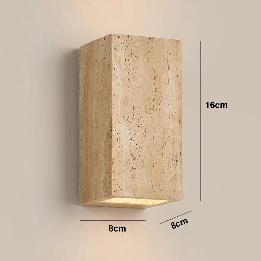 Yellow Travertine Stone Wall Lamp for Shop Restaurant Cafe Indoor Outdoor Decoration Sconce Light Background House Lights