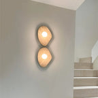 IWHD Wabi Sabi LED Wall Lights Bedroom Decoration Living Room Stair Lighting Yellow Travertine Bedside Lamps Applique Murale