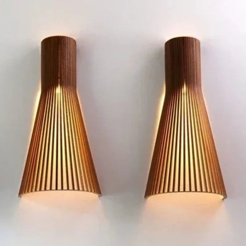 Japanese Wooden Tatami Wall Lamps LED Creative Personality Restaurant Corridor Entrance Light Wood Art Single Head Sconces Light