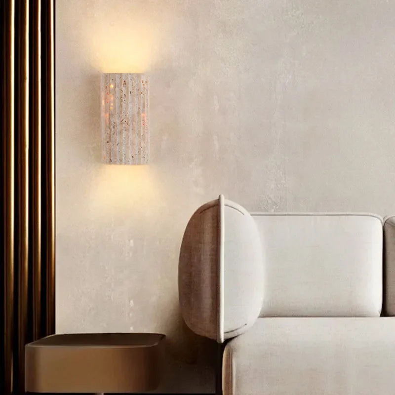 Japanese Wabi Sabi Natural Stone LED Wall Light Living Room Bedroom Staircase Indoor Room Decoration Wall Light Bedside Lighting