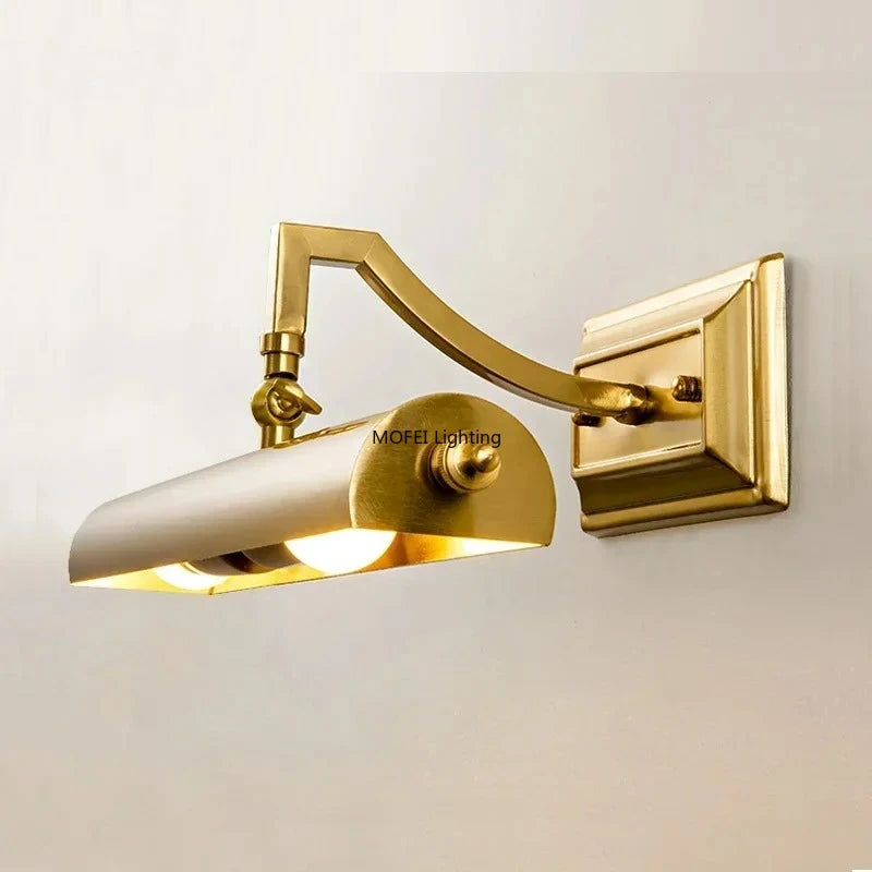 Nordic Minimalism Mirror Painting Wall Lamp LED Mirror Headlight Retro Bedside Reading Light Toilet Makeup Engineering