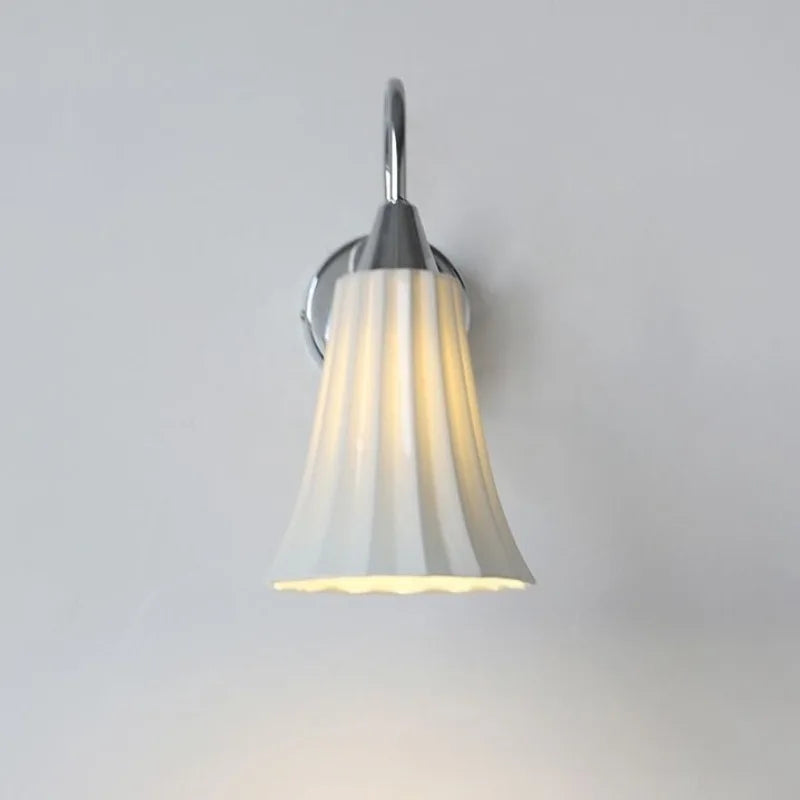 Ceramic Study Bedroom Wall Lamp Simple and Unique Light Nordic Post-modern Bedside Lamp French Romantic Corridor Lamp