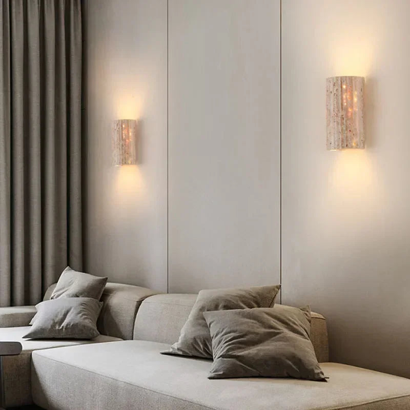 Japanese Wabi Sabi Natural Stone LED Wall Light Living Room Bedroom Staircase Indoor Room Decoration Wall Light Bedside Lighting