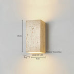 IWHD Wabi Sabi LED Wall Lights Bedroom Decoration Living Room Stair Lighting Yellow Travertine Bedside Lamps Applique Murale