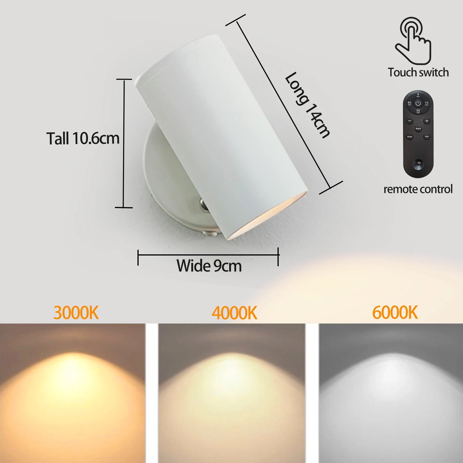 Applique murale rechargeable avec télécommande
