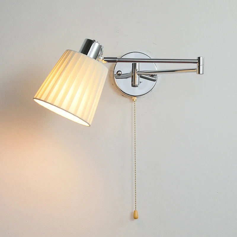 Nordic LED Wall Lamp Adjustable Mechanical Telescopic Arm Wall Light With Switch Indoor Lighting Home Decor Bedside Bedroom