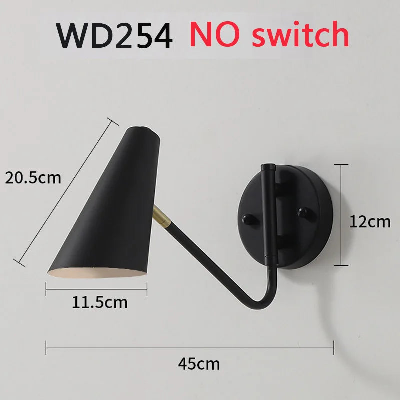 Nordic LED Wall Lamp Retractable Adjustable Wall Lights for Home Decoration Bedroom Bedside Reading Sconce Add Dimmable Function