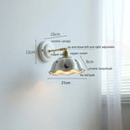 American Retro Brass Luxury Wall Lamp Bedroom Bedside Simple Ceramic Corridor Light Living Room Background Wall Atmosphere Lamps