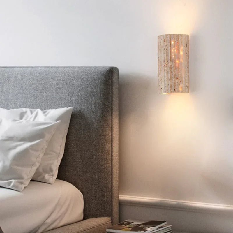 Japanese Wabi Sabi Natural Stone LED Wall Light Living Room Bedroom Staircase Indoor Room Decoration Wall Light Bedside Lighting