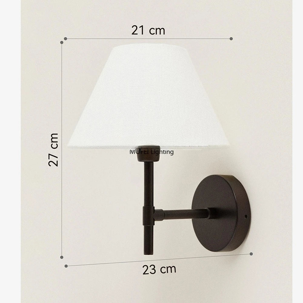 Applique murale avec abat jour tissu