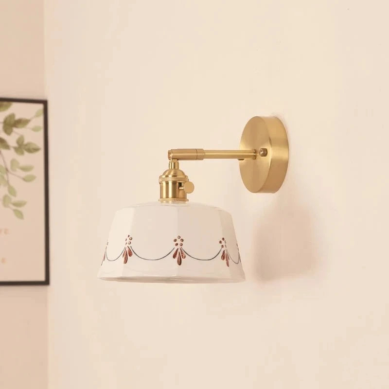 IWHD Simple LED Wall Lamps Living Room Cafe Reading Ceramic Pull Chain Switch Up Down Rotate Copper Bathroom Vanity Mirror Light