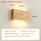 Japanese-Style Wall Lights Staircase Solid Wood Wall Lamps Bedroom Study Living Room Background Wall Decorative Lighting Fixture