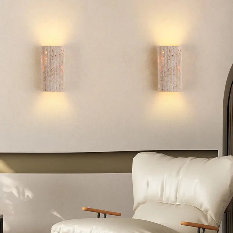 Japanese Wabi Sabi Natural Stone LED Wall Light Living Room Bedroom Staircase Indoor Room Decoration Wall Light Bedside Lighting