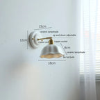American Retro Brass Luxury Wall Lamp Bedroom Bedside Simple Ceramic Corridor Light Living Room Background Wall Atmosphere Lamps