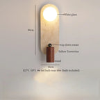 IWHD Wabi Sabi LED Wall Lights Bedroom Decoration Living Room Stair Lighting Yellow Travertine Bedside Lamps Applique Murale