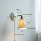 American Retro Brass Luxury Wall Lamp Bedroom Bedside Simple Ceramic Corridor Light Living Room Background Wall Atmosphere Lamps