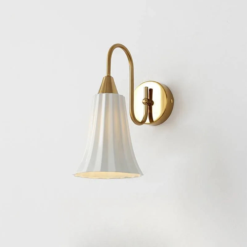 Ceramic Study Bedroom Wall Lamp Simple and Unique Light Nordic Post-modern Bedside Lamp French Romantic Corridor Lamp