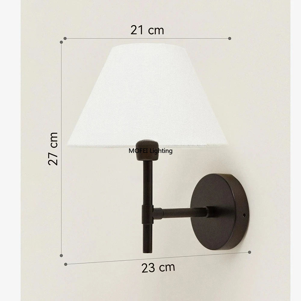Applique murale avec abat jour tissu