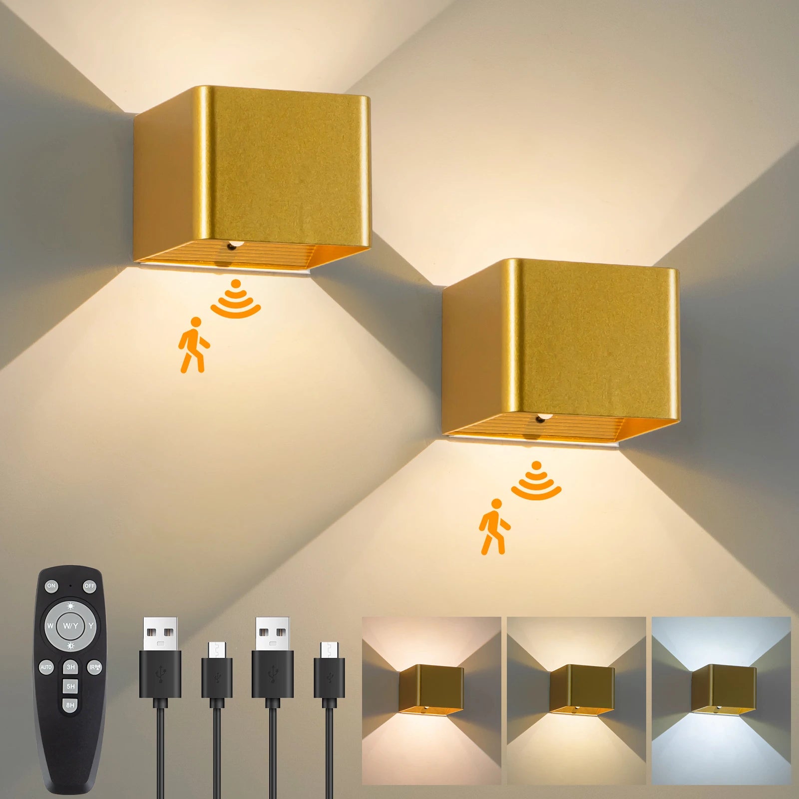 Applique murale sans fil avec detecteur de mouvement