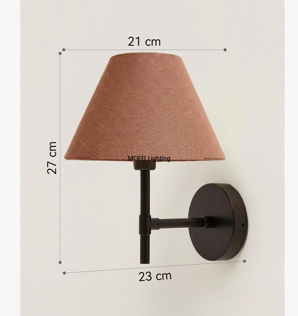 Applique murale avec abat jour tissu