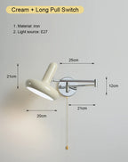 Nordic LED Wall Lamp Adjustable Mechanical Telescopic Arm Wall Light With Switch Indoor Lighting Home Decor Bedside Bedroom